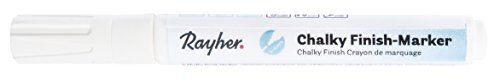 RAYHER Hobby 35017102 Chalky Finish Marker, wit, met ventiel, ultramatte acrylinkt, zeer dekkend, hoogwaardig, met hoog krijtgehalte, de ultramatte krijtlook nu ook als marker