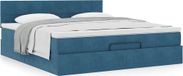 Maison Exclusive - Cadre de lit ottoman avec matelas bleu foncé 160x200cm velours