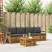 vidaXL Acacia Hout Bank Loungeset 4 Zitplekken Naturel et Anthracite
