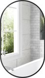 HOMCOM Badkamerspiegel - Aluminiumlegering - 40x70x3cm - Zwart