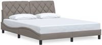 vidaXL Bedframe Stof Taupe 160x200 cm