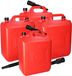 Benson Jerrycan / réservoir de stockage d'essence - 4x - 20 litres - rouge - plastique - avec bec verseur flexible
