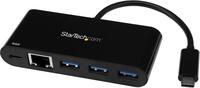 StarTech.com USB-C naar Ethernet adapter met 3 poorts USB 3.0 hub en Power Delivery