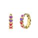 Lucardi Kinder Zilveren goldplated oorring gekleurde emaille hartjes