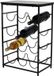 Excellent Houseware Table d'appoint en métal et bois d'acacia pour 12 bouteilles, noir