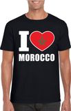 Bellatio Decorations I love Marokko Zwart Supporter Shirt Heren M