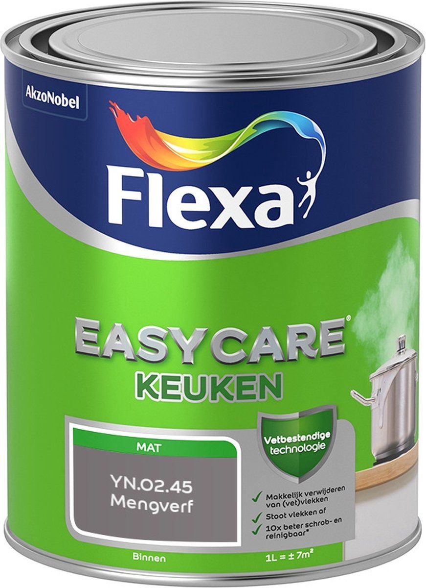 FLEXA Easycare Muurverf - Keuken - Mat - Mengkleur - YN.02.45 - 1 liter - 8711113223942
