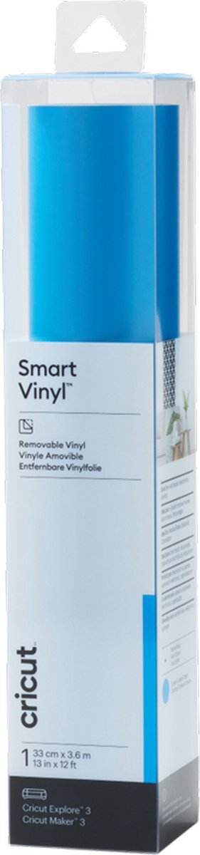 CRICUT Smart Vinyl Verwijderbaar | Oceaanblauw | 3.6m (12ft) | Zelfklevende Vinyl Rol | Voor gebruik met Explore 3 en Maker 3