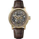 Ingersoll The Guy Mens 44mm automatisch horloge met grijze wijzerplaat en bruine lederen band I17502