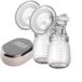 Fuegobird Tire-lait électrique - Tire-lait électrique à double tête - Tire-lait 100 % sans BPA - Batterie rechargeable - 2 biberons de 180 ml - Rose