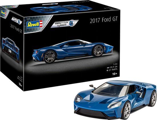 Revell 1:24 Ford GT 2017 Car - Easy Click Plastic Model Kit - 27 Parts
