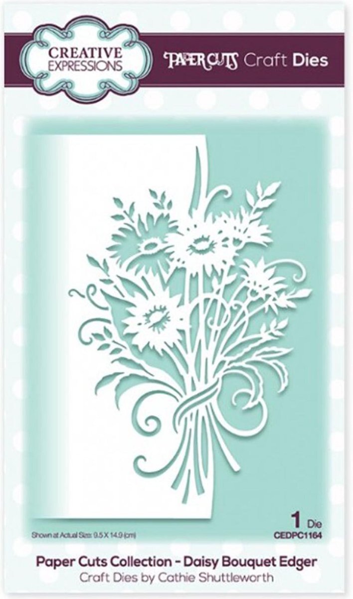 Paper Cuts Papier Cuts-Edger Daisy Bouquet-Craft Die, Metaal, Afmeting 9,5 x 14,9 cm