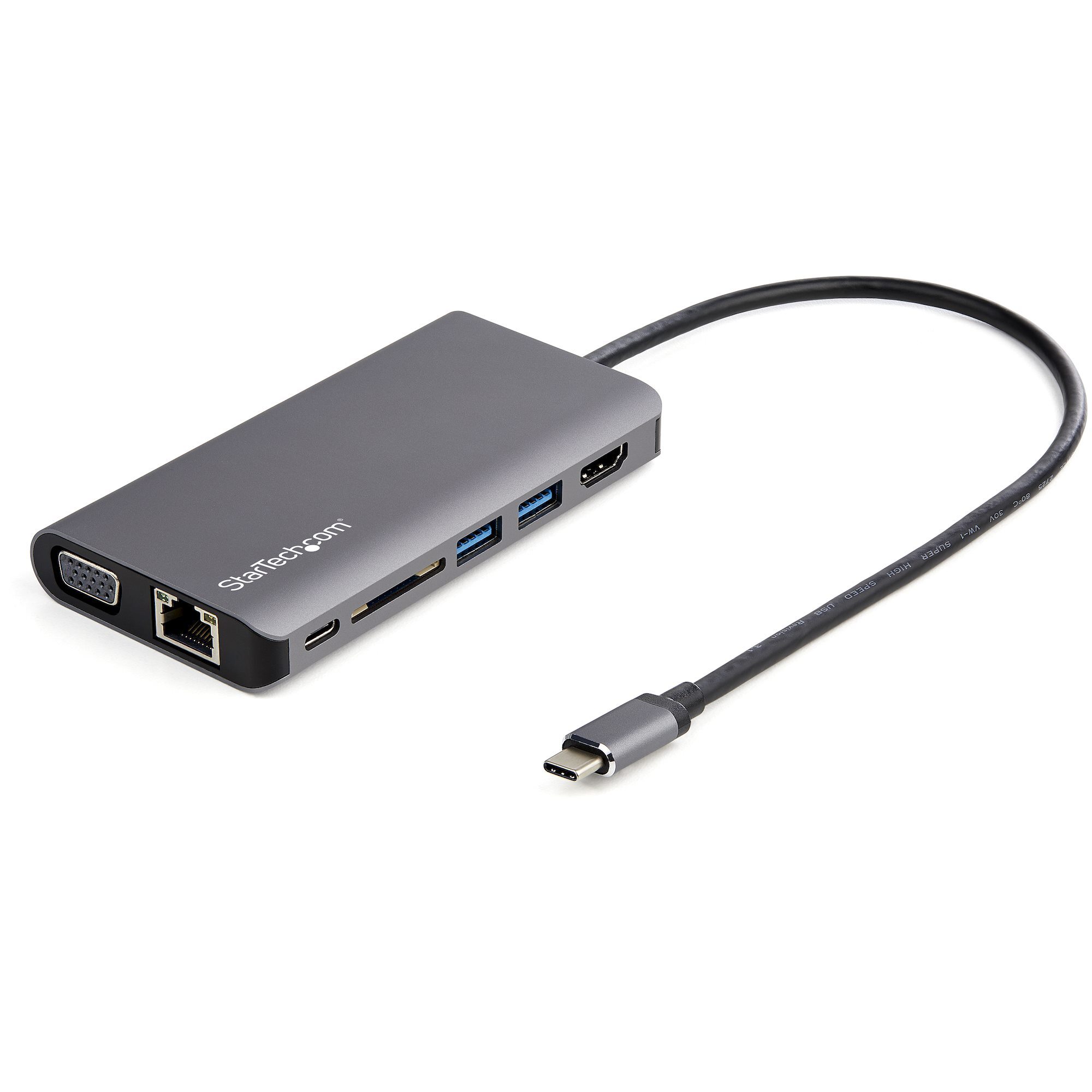 StarTech.com USB-C multiport adapter HDMI/VGA PD SD Ethernet audio en mic 30 cm kabel USB-C Mini dock Macbook Pro, Dell, Lenovo, Surface, HP, Chromebook