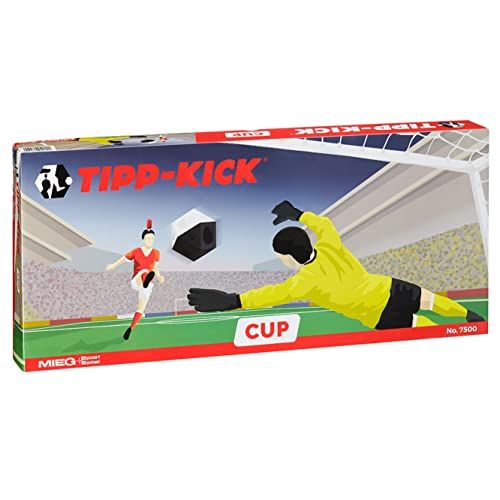 TIPP-KICK Cup 108 x 71 cm met band - de speelklare set met 2 spelers, 2 keepers, 2 plastic doelen, 2 ballen I speelveld van vilt