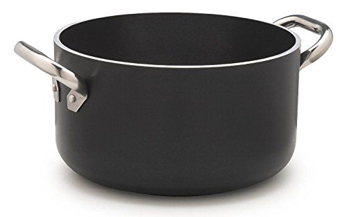 Pentole Agnelli Alblack Hoge Aluminium Casserole - 20 cm - Zwart