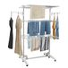 Étagère à linge tour avec roulettes pliable séchoir tour mobile étagère à linge 3 niveaux 142×82×50cm
