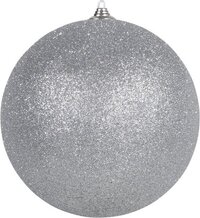 Othmar Decorations Grote decoratie kerstbal - zilver glitters - 25 cm