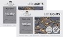 Anna's Collection Kerstverlichting - 2x - warm wit - 750 cm - 100 leds - zwart snoer - batterij