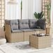 Maison Exclusive - Ensemble de jardin, composé de 4 pièces avec coussins, couleur : beige, matériau : polyrotin