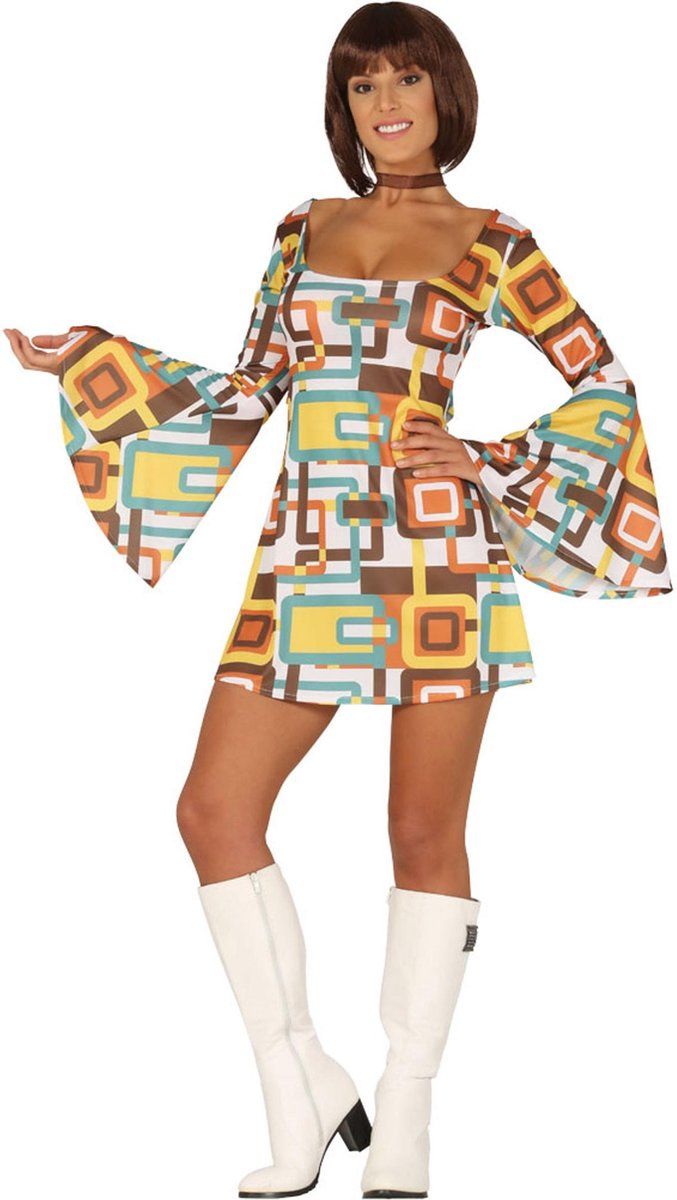 FIESTAS GUIRCA Geometrische patronen disco outfit voor dames - L (40) - Volwassenen kostuums