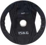 Muscle Power MP2005 Olympische rubber halterschijven 2 grips 15 KG