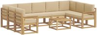 vidaXL Hoek loungeset 9 zitplekken Polyester Wit en Beige