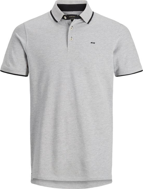 JACK&JONES JJEPAULOS POLO SS NOOS Heren Poloshirt - Maat XL - Lichtgrijs Melange