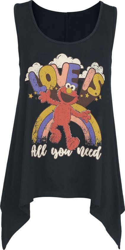 Sesame Street Elmo - Love is All You Need Dames Top - Zwart - S