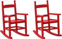 vidaXL Schommelstoelen 2 st. voor kinderen massief populierenhout rood