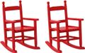 vidaXL Schommelstoelen 2 st. voor kinderen massief populierenhout rood