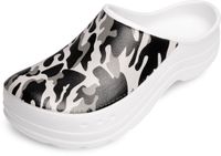 Ladeheid Tuinklompen voor dames ultralicht EVA tuinschoenen LA-CA-ComoHappyWoman - wit/camouflagepatroon, maat 40