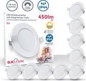 B.K.Licht LED Inbouwspots - set van 10 - 3.000K - 400Lm - kantelbaar - 8.6 x 2.6 cm (DxH)