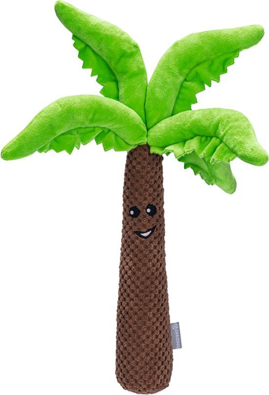 Beeztees Palmboom - Hondenspeelgoed - Pluche - Bruin/Groen - 30x31x31 cm