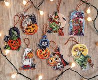 Leti Stitch Borduurpakket Halloween (8 stuks) met plastic stramien