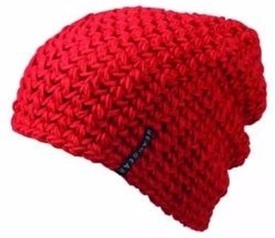 Myrtle Beach Basic beanie muts rood voor dames - wintermuts