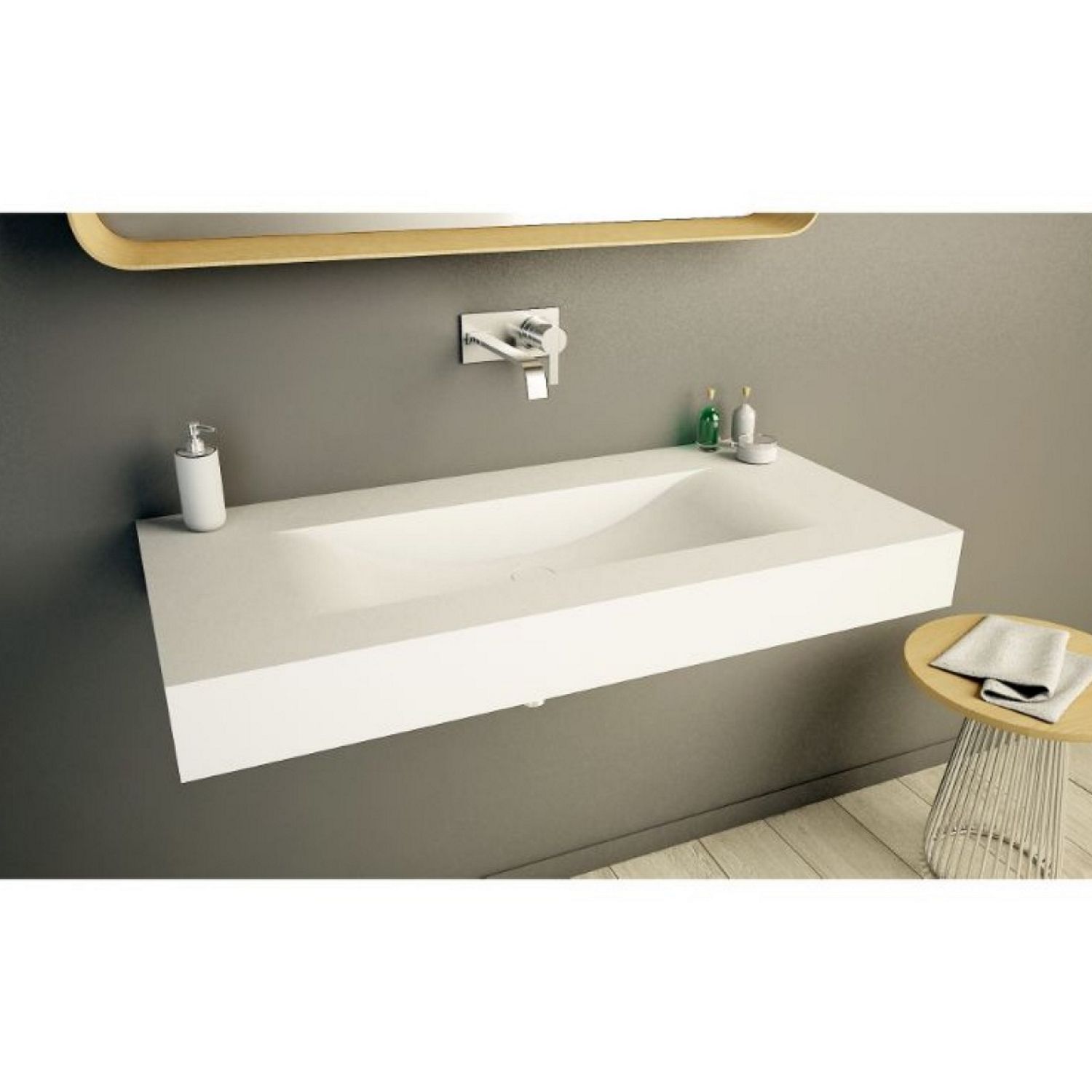 Ideavit Solidvolo Wastafel - 100x48x11 cm - Mat Wit - 8719304935360