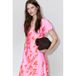Mango viscose midi gebloemde jurk - roze