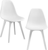 en.casa Eetkamerstoel Lendava 83x54x48 cm set van 2 kunststof wit