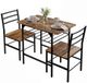 HOMCOM Ensemble de table à manger - Panneau de particules, Métal - 80 x 50 x 78,8 cm - Brun rustique