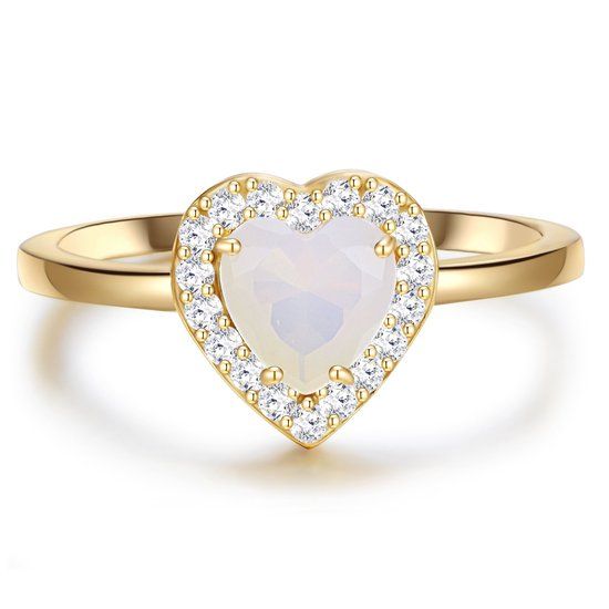 Glanzstücke München Ring Zilver 999 zilver Maansteen Geelgoud 15.25 mm / maat 48