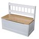 Spetebo Banc coffre enfant bois blanc / naturel - 60 x 50 cm, banc en bois avec 30 L de rangement