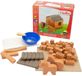 Teifoc® Bouwdoos – Paardenstal Bouwset – 50 onderdelen – Echte mini Bakstenen met Cement, Kom en Troffel – Bouwpakket voor kinderen vanaf 6 jaar