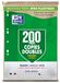 Oxford Housse de protection pour copies doubles, perforée, A4, 200 pages
