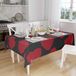 Bonamaison Tafelkleed, Anti-Mold, Sneldrogend, Waterdicht, 100% Polyester Tafellaken, rood Zwart, 140 x 160 Cm