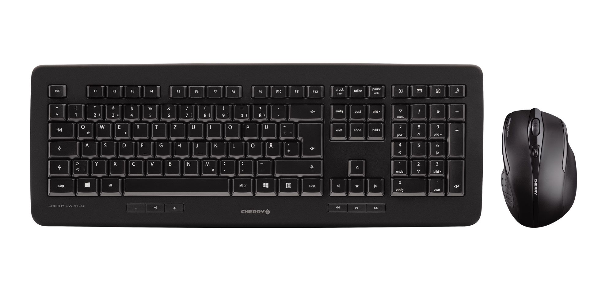CHERRY DW 5100 - Draadloos toetsenbord met muis - AZERTY Belgisch Zwart