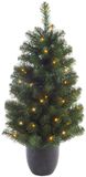 Bellatio Decorations Kunst kerstboom - groen - H120 cm - met verlichting