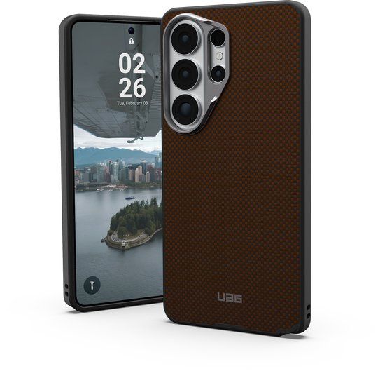 Urban Armor Gear Fibr Armr Backcover met Magneetring geschikt voor Samsung Galaxy S26 Ultra - Orange / Charcoal