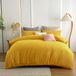 TRANKIELO® Ensemble de literie en microfibre 240 x 220 cm – Repassable et infroissable – Jaune – Ensemble de 2 taies d'oreiller 80 x 80 cm