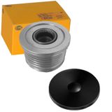 HELLA 9XU 358 038-801 Dynamovrijloop - Schroefdraadmaat: M16x1,5 - Aantal groeven: 5 - Met kap