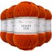 Utopia Crafts Velvet Lux Chenille superzacht, grof garen voor breien en haken, 5 x 100 g (donkeroranje)